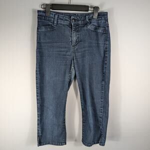 NYDJ 8 Lift Tuck Jeans Women Blue Stretch Denim Straight Leg Sculpting 32x21